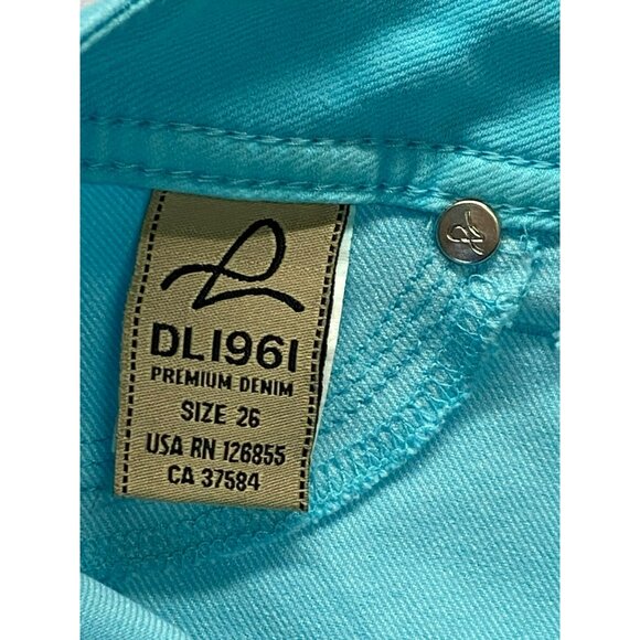 DL1961 Jeans Size 26 x 28 Emma Legging 4 Way Stretch Comfort Aqua Teal Skinny - Picture 4 of 7